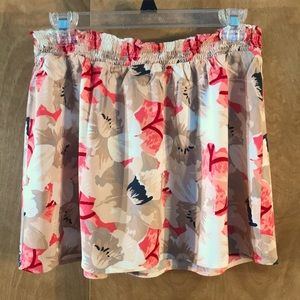 Aerie Size M Pink/Tan/Navy Elastic Waist Pull-On Skirt